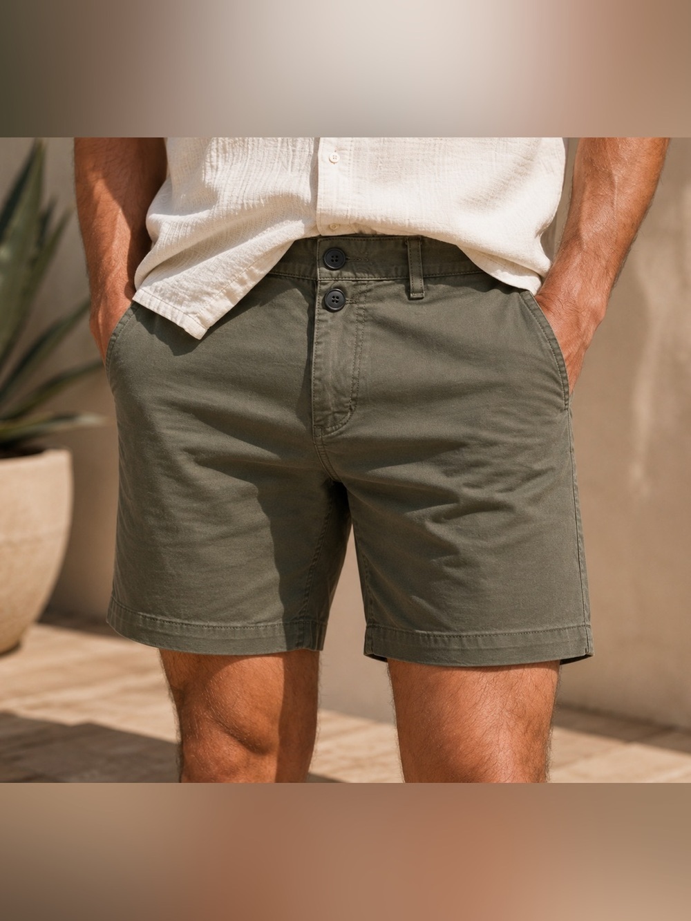 NWT Saks Fifth Avenue Men’s Olive Chino Shorts Size 28